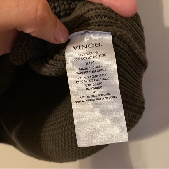 VINCE green lattice stitch scoop neck tank top - Picture 7 of 11